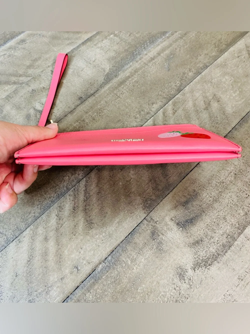 Kate Spade Picnic in the Park Strawberry Double Zip Wristlet Pink